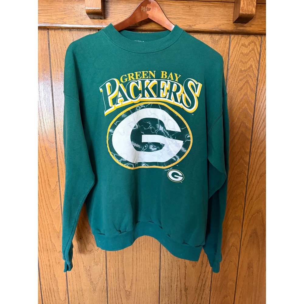 Vintage Green Bay Packers Sweatshirt Hanes Activewear Green Mens XL NFL Graphic